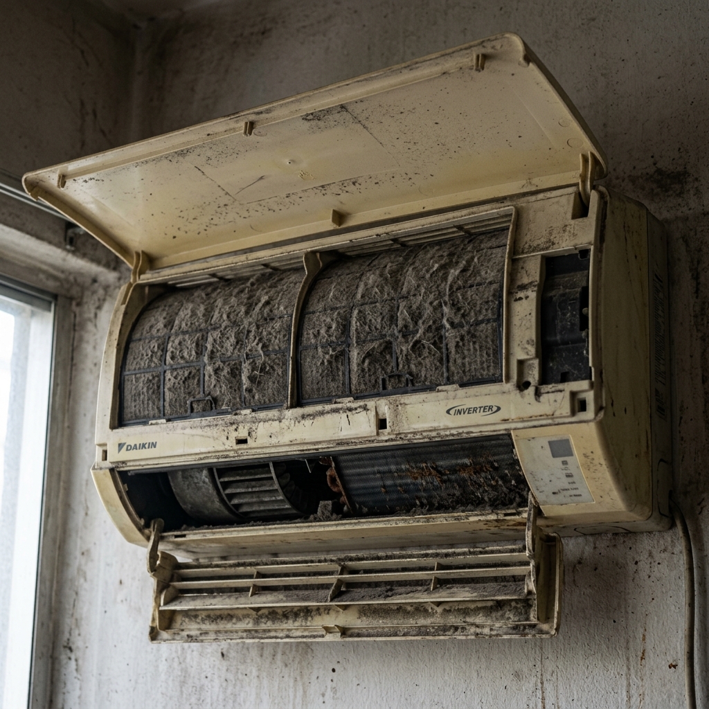 Dirty AC Filter Before Cleaning